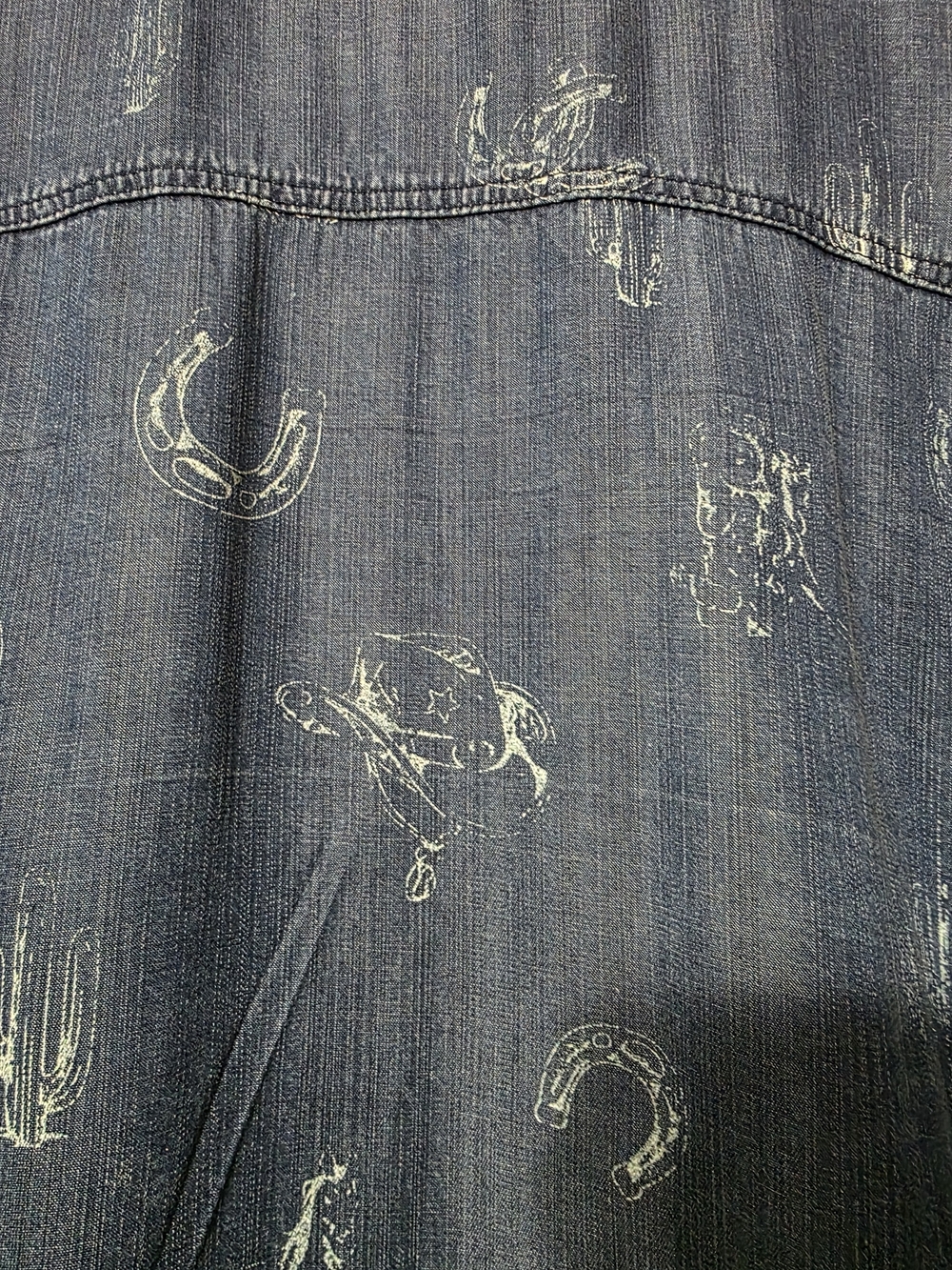 easel Washed Blue Denim Button-Front Shirt Dress - Picture 4 of 6